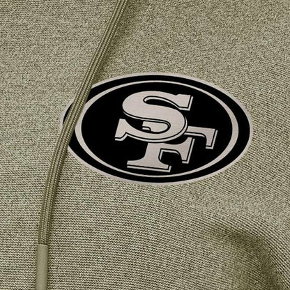 San Francisco 49ers Antigua Women's Justice Pullover Hoodie - Olive outlet