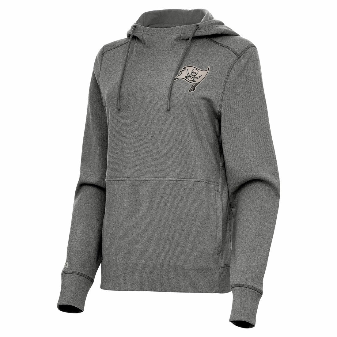 Tampa Bay Buccaneers Antigua Women's Justice Pullover Hoodie - Heather Black on sale