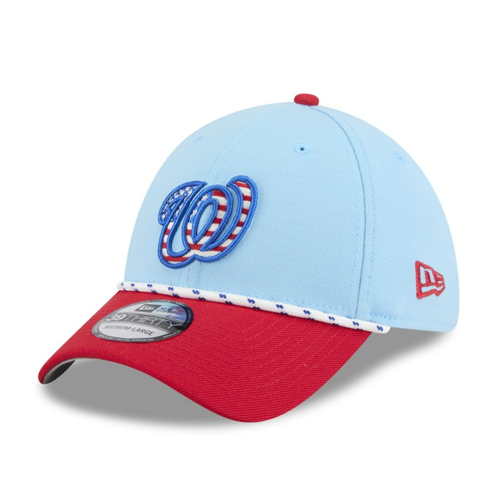 Washington Nationals 2025 Fourth of July 39THIRTY Flex Hat - Light Blue/Red | New Era
