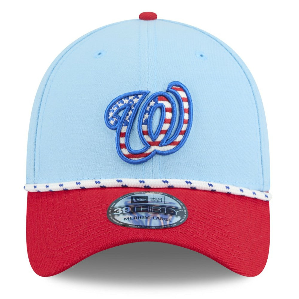 Washington Nationals 2025 Fourth of July 39THIRTY Flex Hat - Light Blue/Red | New Era