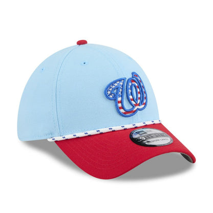 Washington Nationals 2025 Fourth of July 39THIRTY Flex Hat - Light Blue/Red | New Era