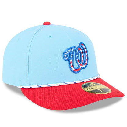 Washington Nationals 2025 Fourth of July Low Profile 59FIFTY Fitted Hat - Light Blue/Red | New Era