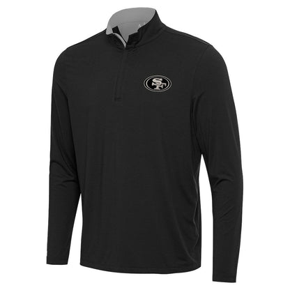 San Francisco 49ers Antigua Content Quarter-Zip Pullover Top - Black on sale