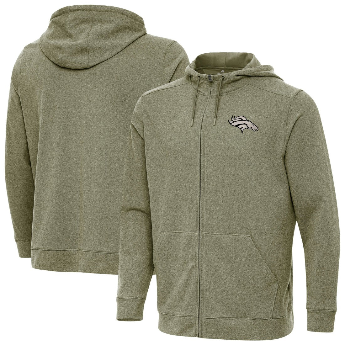 Denver Broncos Antigua Effortless Full-Zip Hoodie Jacket - Olive outlet
