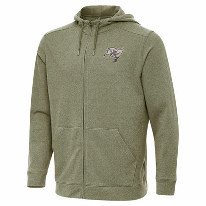 Tampa Bay Buccaneers Antigua Effortless Full-Zip Hoodie Jacket - Olive for sale