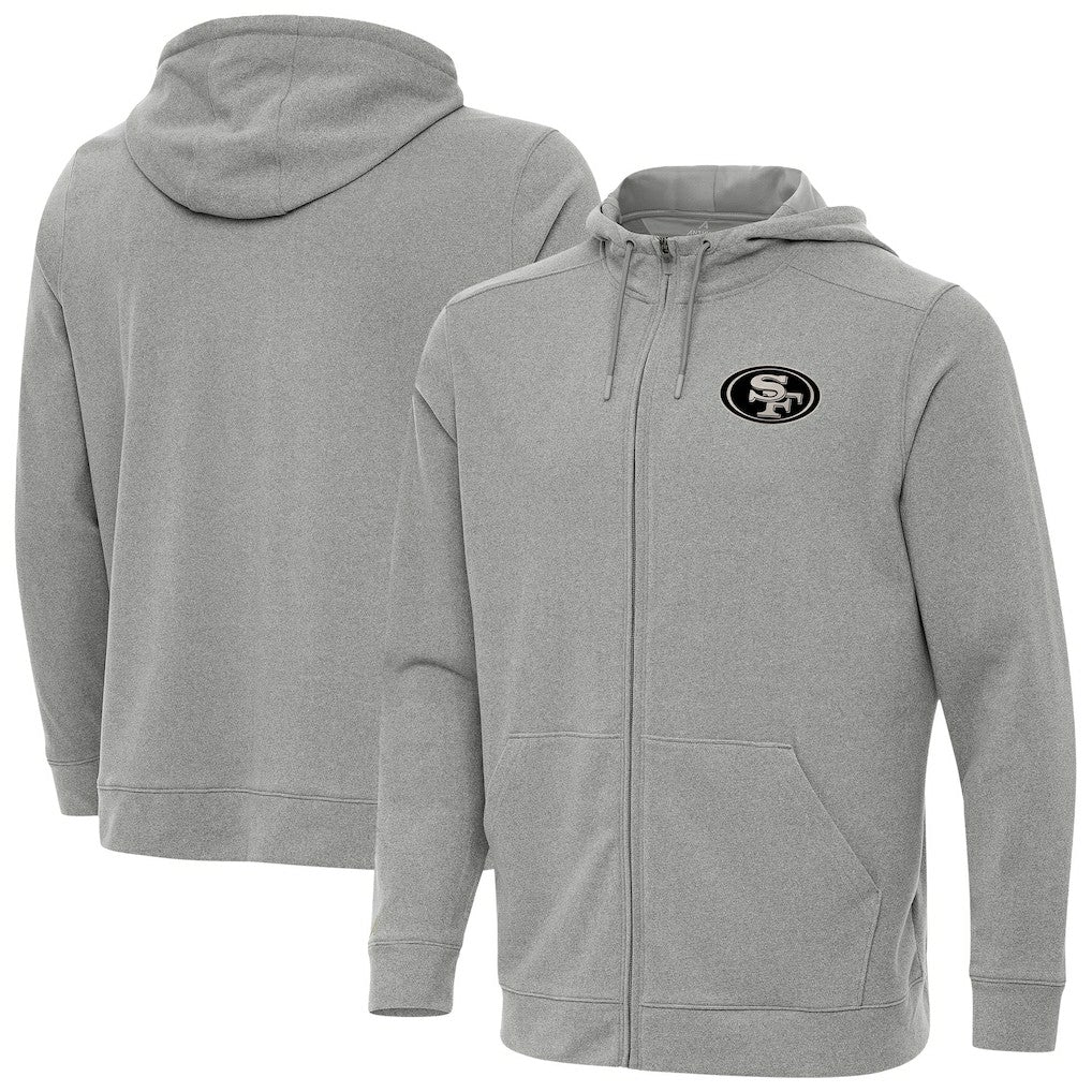 San Francisco 49ers Antigua Effortless Full-Zip Hoodie Jacket - Heather Gray sale
