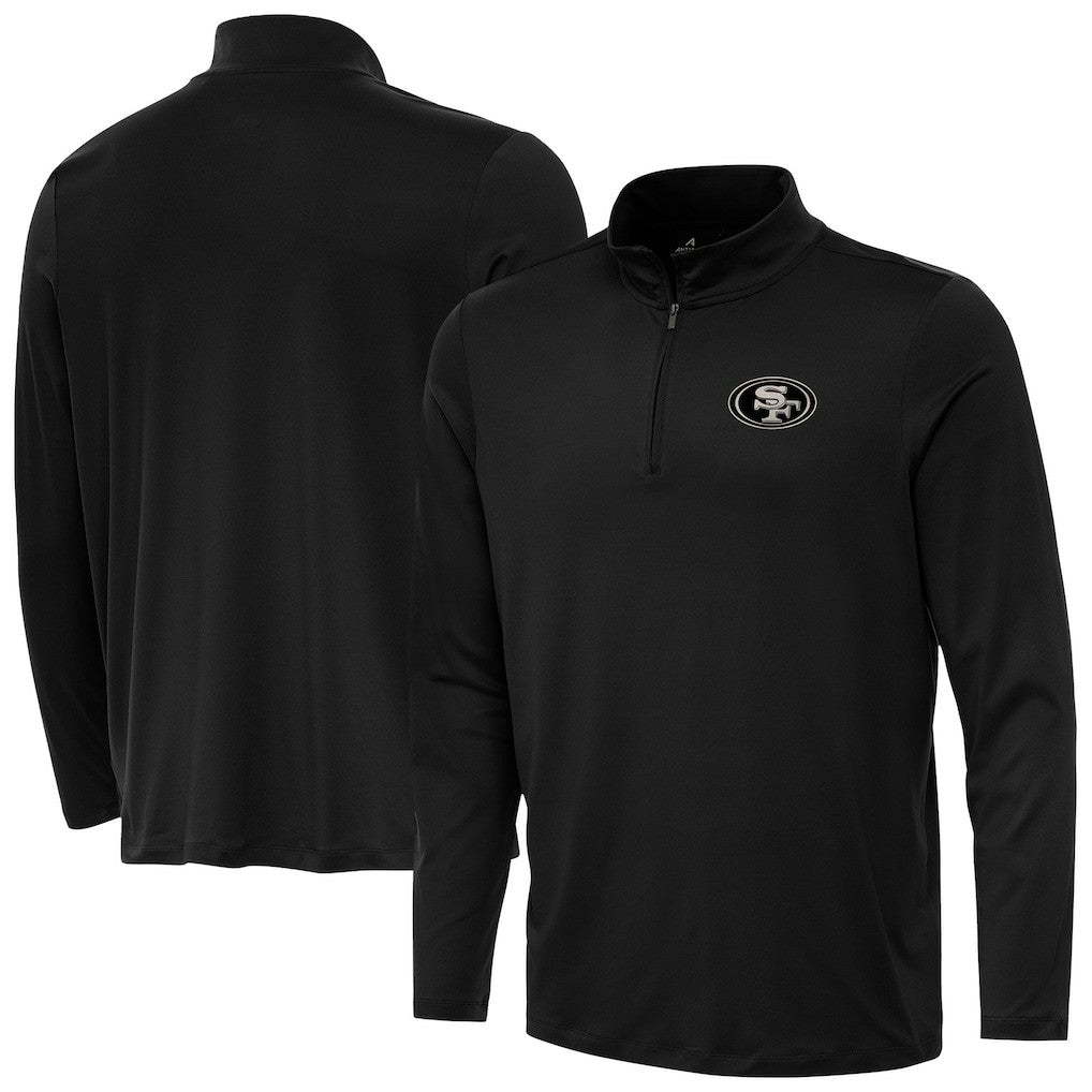 San Francisco 49ers Antigua Reprocess Quarter-Zip Top - Black for sale