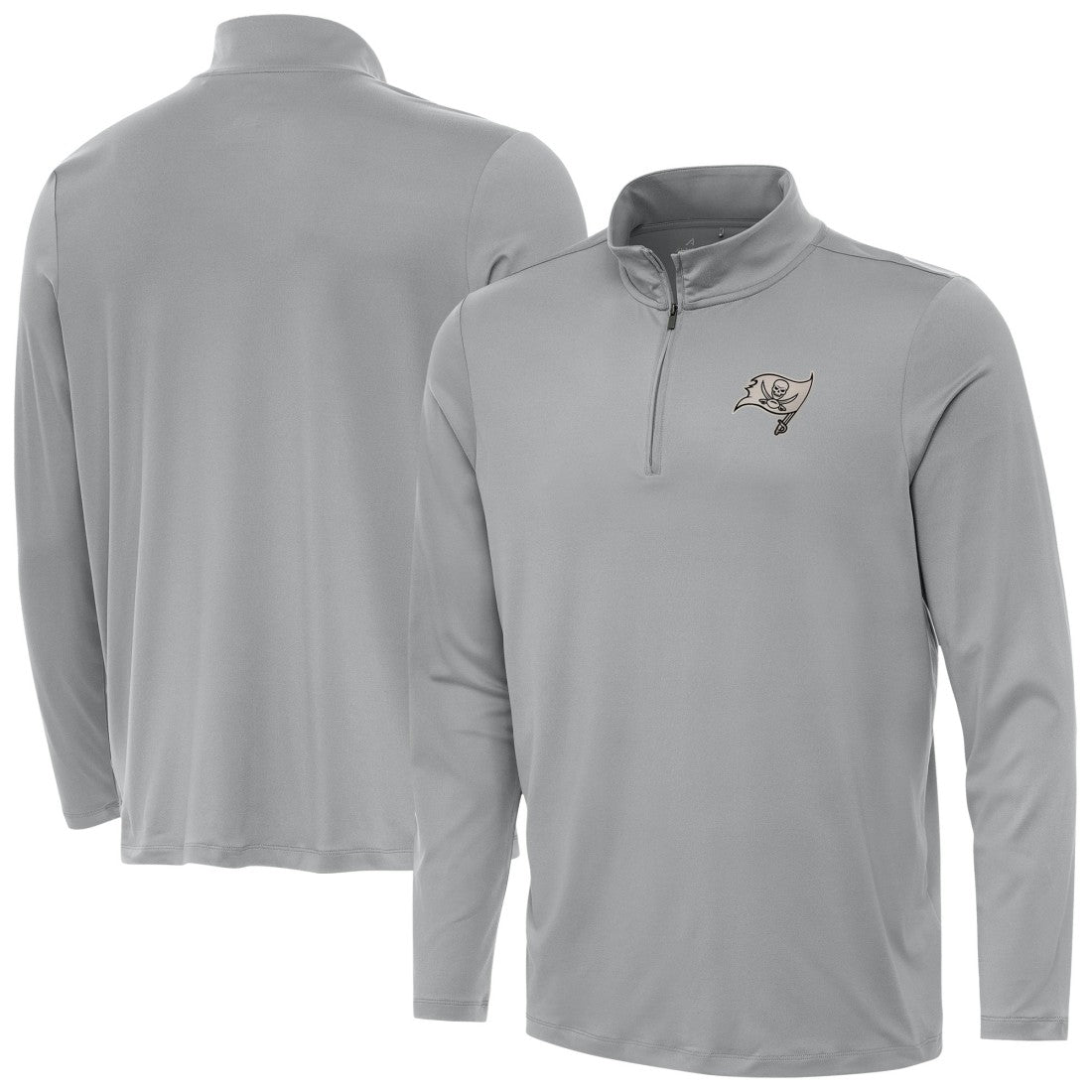 Tampa Bay Buccaneers Antigua Reprocess Quarter-Zip Top - Gray cheap