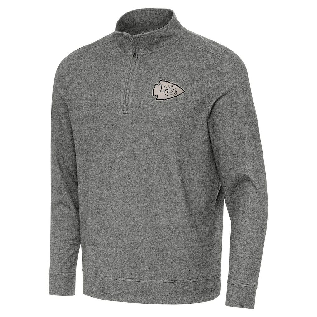 Kansas City Chiefs Antigua Subtle Quarter-Zip Top - Heather Black discount