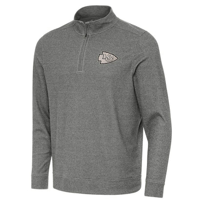 Kansas City Chiefs Antigua Subtle Quarter-Zip Top - Heather Black discount