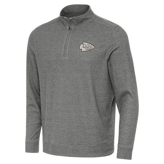 Kansas City Chiefs Antigua Subtle Quarter-Zip Top - Heather Black discount