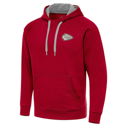 Kansas City Chiefs Antigua Brushed Carbon Victory Pullover Hoodie - Red on sale