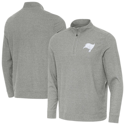 Tampa Bay Buccaneers Antigua Subtle Quarter-Zip Jacket - Heather Gray cheap