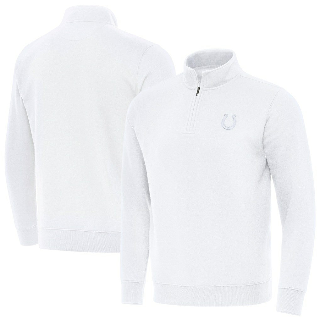 Indianapolis Colts Antigua Victory Quarter-Zip Top - White sale