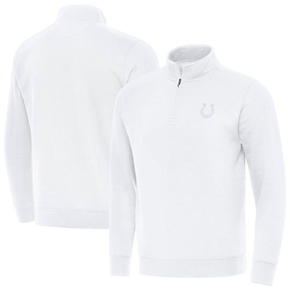 Indianapolis Colts Antigua Victory Quarter-Zip Top - White sale