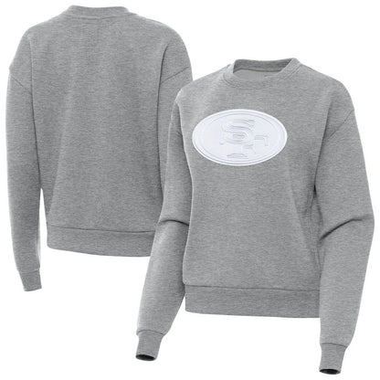 San Francisco 49ers Antigua Women's Victory Pullover Sweatshirt - Heather Gray on sale