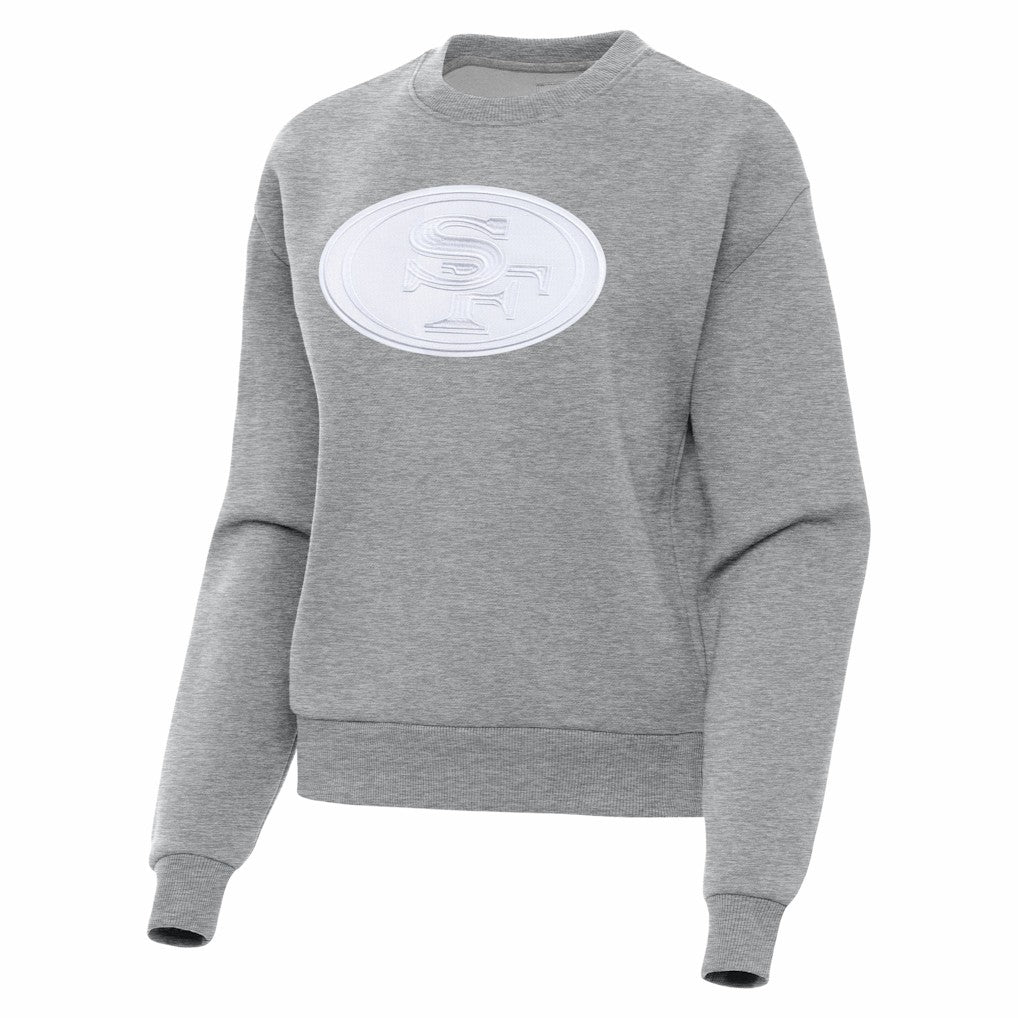 San Francisco 49ers Antigua Women's Victory Pullover Sweatshirt - Heather Gray on sale