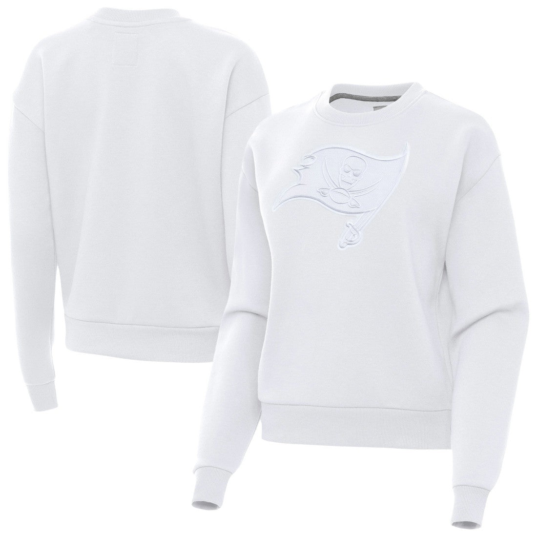 Tampa Bay Buccaneers Antigua Women's Victory Pullover Sweatshirt - White for sale