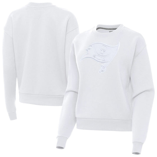 Tampa Bay Buccaneers Antigua Women's Victory Pullover Sweatshirt - White for sale
