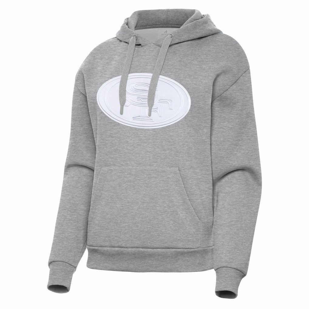 San Francisco 49ers Antigua Women's Victory Pullover Hoodie - Heather Gray discount