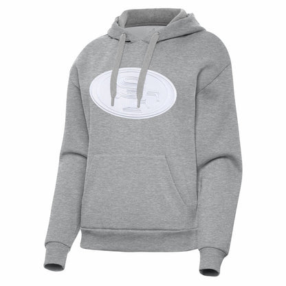 San Francisco 49ers Antigua Women's Victory Pullover Hoodie - Heather Gray discount