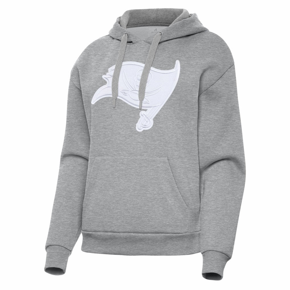 Tampa Bay Buccaneers Antigua Women's Victory Pullover Hoodie - Heather Gray discount