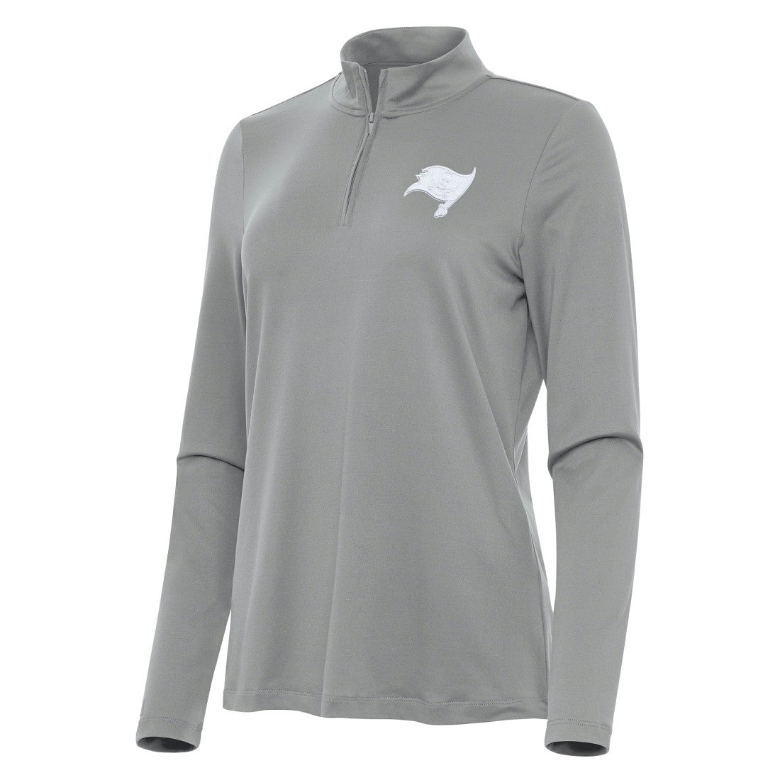 Tampa Bay Buccaneers Antigua Women's Reprocess Quarter-Zip Top - Gray discount