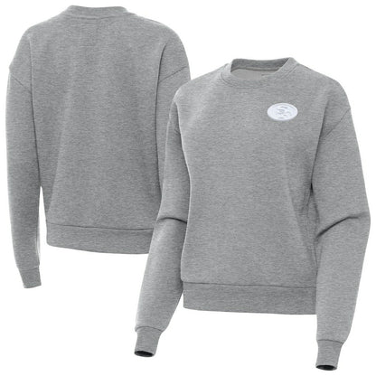 San Francisco 49ers Antigua Women's Victory Crew Pullover Sweatshirt - Heather Gray online