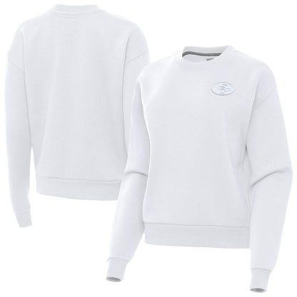 San Francisco 49ers Antigua Women's Victory Crew Pullover Sweatshirt - White online