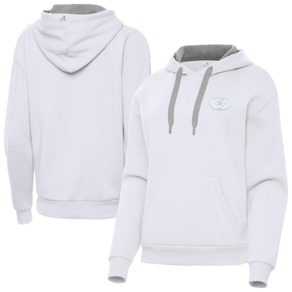 San Francisco 49ers Antigua Women's Victory Pullover Hoodie - White for sale