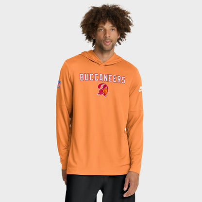 Tampa Bay Buccaneers Sideline Pass Accuracy Dri-FIT Long Sleeve Hoodie T-Shirt - Orange | Nike discount