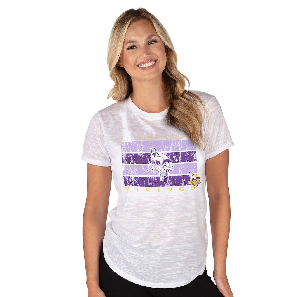 Minnesota Vikings Concepts Sport Women's Infuse Lightweight Slub Knit Top - White for sale