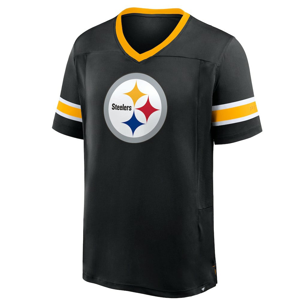 Pittsburgh Steelers Hometown Premium Hashmark V-Neck T-Shirt - Black sale