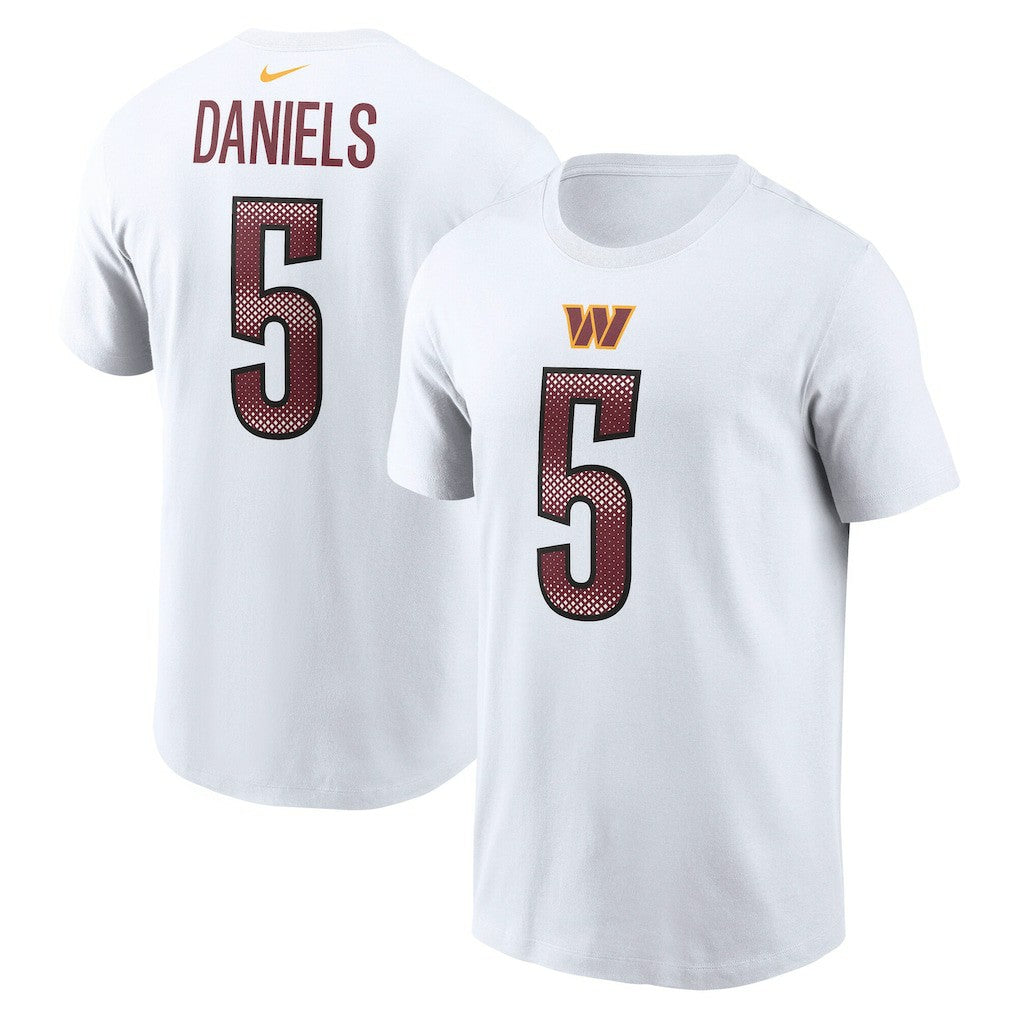 Jayden Daniels Washington Commanders Name & Number T-Shirt - White | Nike cheap