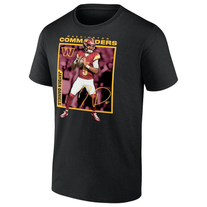 Jayden Daniels Washington Commanders Player Frame T-Shirt - Black discount