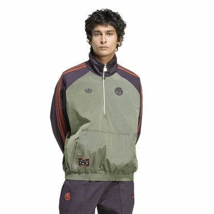 Bayern Munich Terrace Icons Half-Zip Jacket - Green | Adidas for sale