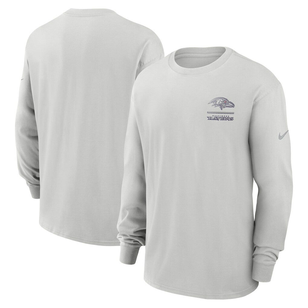 Baltimore Ravens Essential Heavy Max90 Long Sleeve T-Shirt - Gray | Nike for sale