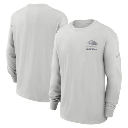 Baltimore Ravens Essential Heavy Max90 Long Sleeve T-Shirt - Gray | Nike for sale