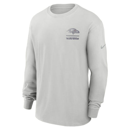 Baltimore Ravens Essential Heavy Max90 Long Sleeve T-Shirt - Gray | Nike for sale