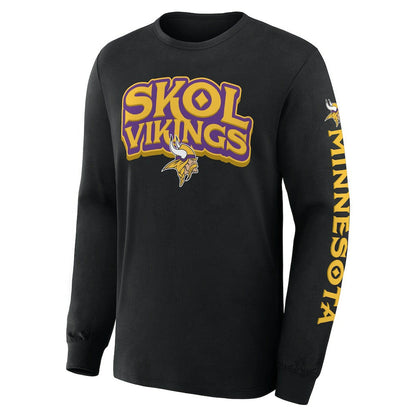 Minnesota Vikings Hometown Sweep Legacy Long Sleeve T-Shirt - Black for sale