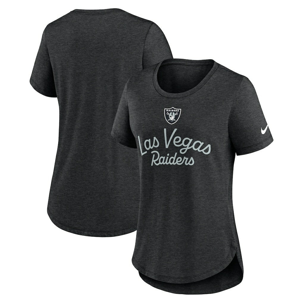 Las Vegas Raiders Women's Script Tri-Blend T-Shirt - Black | Nike for sale