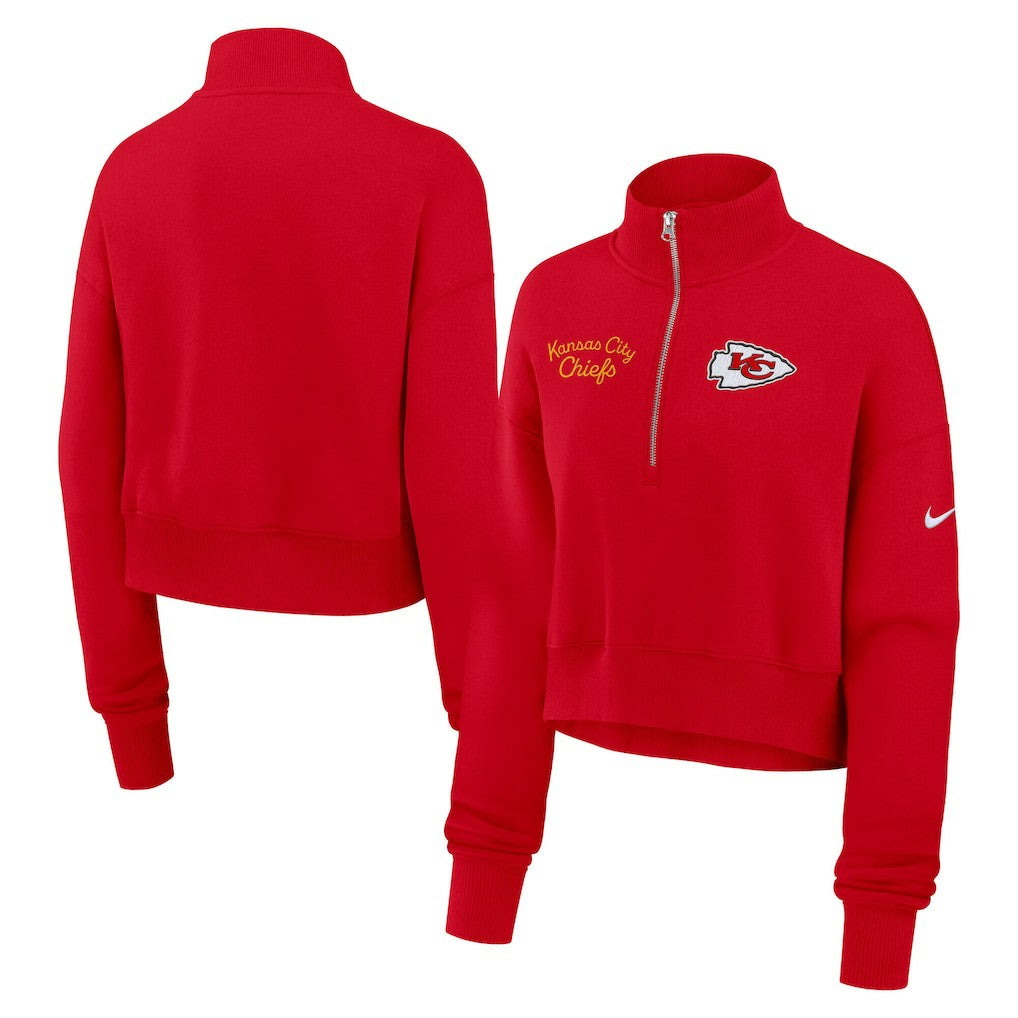 Kansas City Chiefs Women's Primetime Phoenix Half-Zip Sweatshirt - Red | Nike on sale