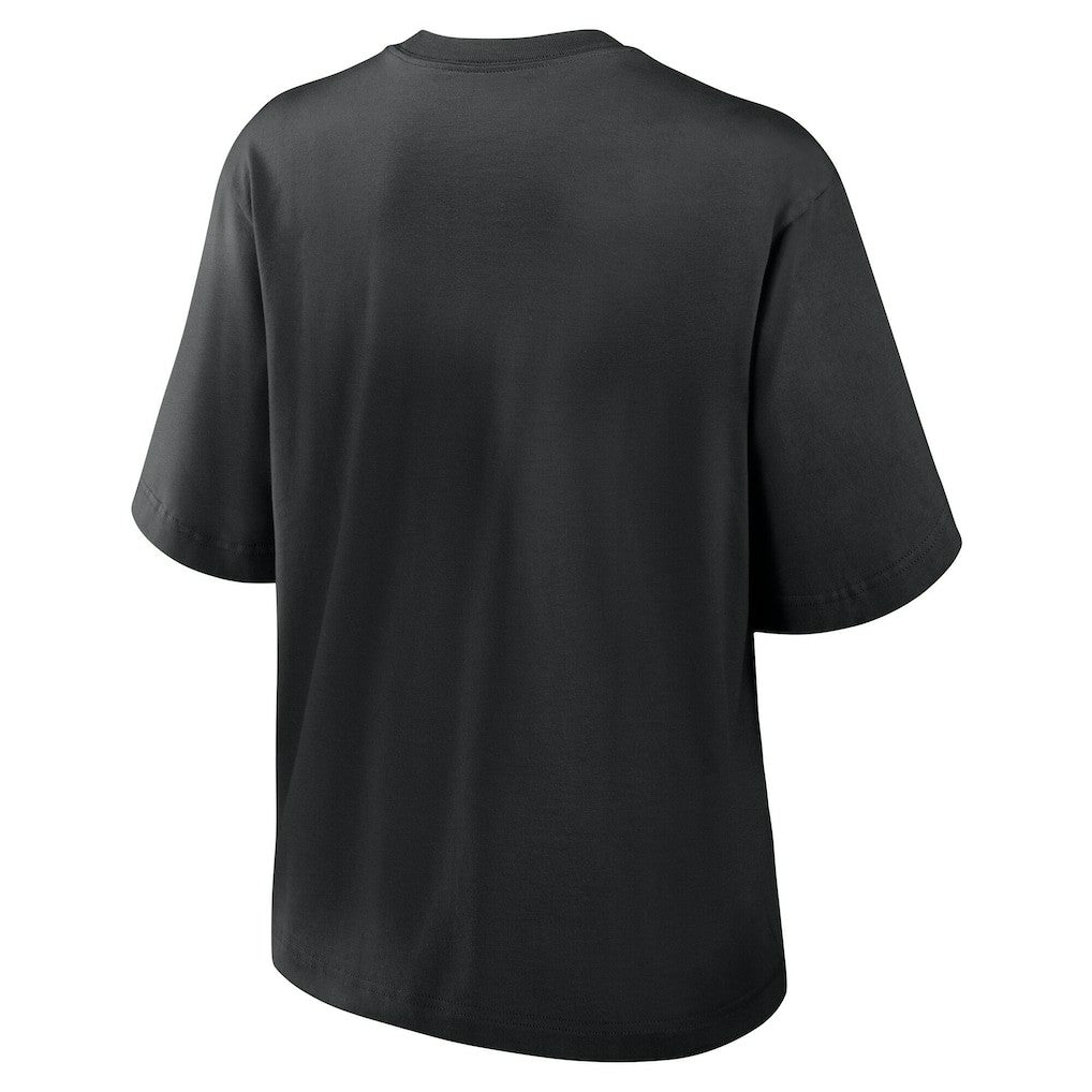 Las Vegas Raiders Women's Essential Script Relaxed Boxy T-Shirt - Black | Nike for sale