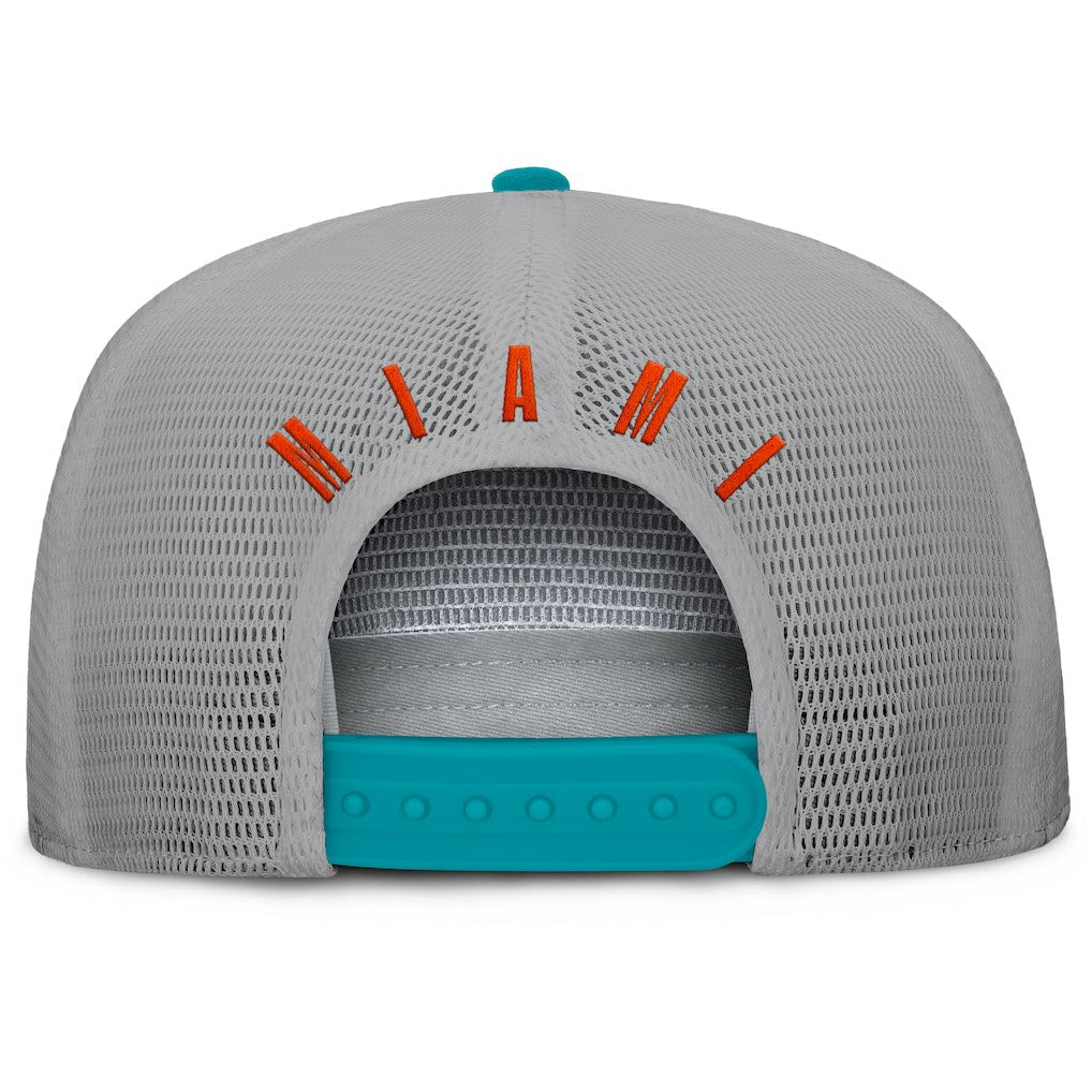 Miami Dolphins Edge Rush Trucker Adjustable Hat - Aqua/Gray outlet