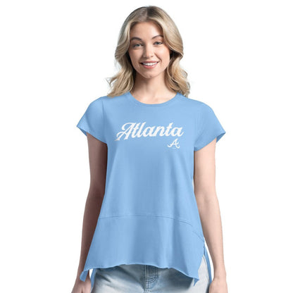 Atlanta Braves Margaritaville Women's Gametime is Paradise T-Shirt - Light Blue