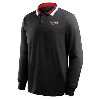 Sunderland Classic Long Sleeve Tipped Polo Shirt / Black / Mens outlet