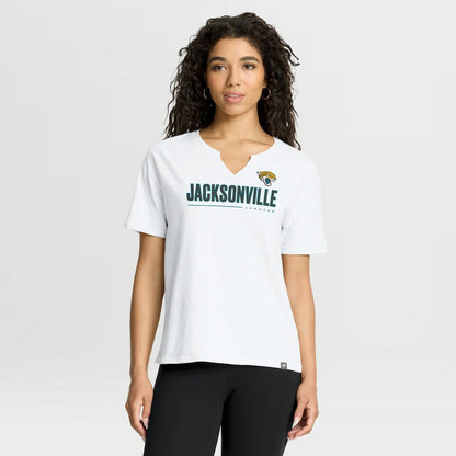 Jacksonville Jaguars Women's Redzone Slub Boxy T-Shirt - White on sale