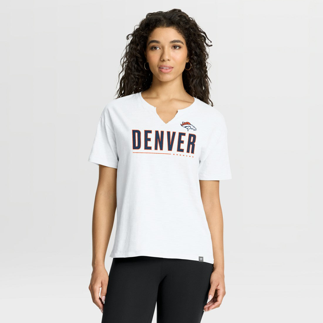 Denver Broncos Women's Redzone Slub Boxy T-Shirt - White cheap