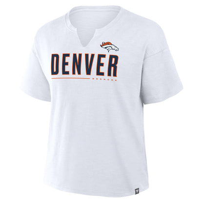 Denver Broncos Women's Redzone Slub Boxy T-Shirt - White cheap
