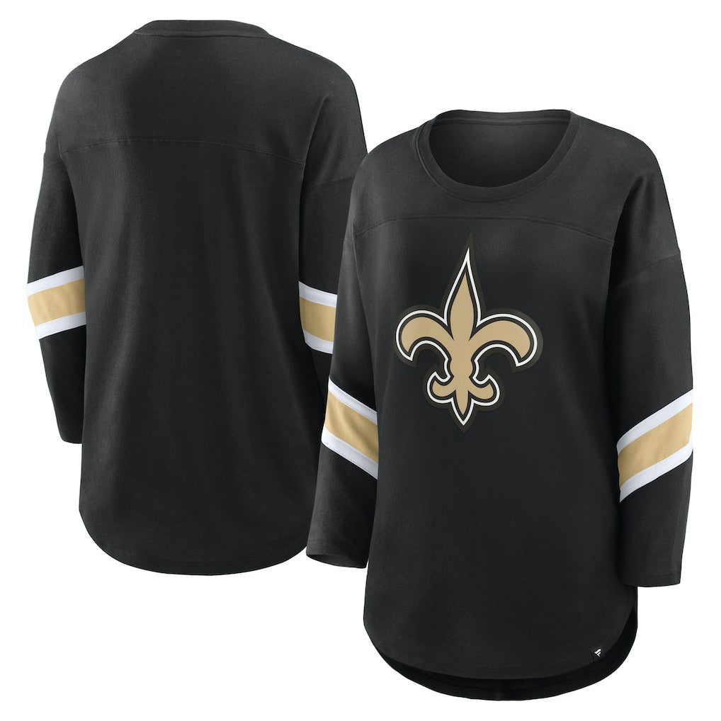 New Orleans Saints Women's Redzone 3/4-Sleeve T-Shirt - Black on sale